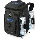Titan Deep Freeze Ice Wall Backpack Cooler 30 Can Cooler Bag with Ice Packs