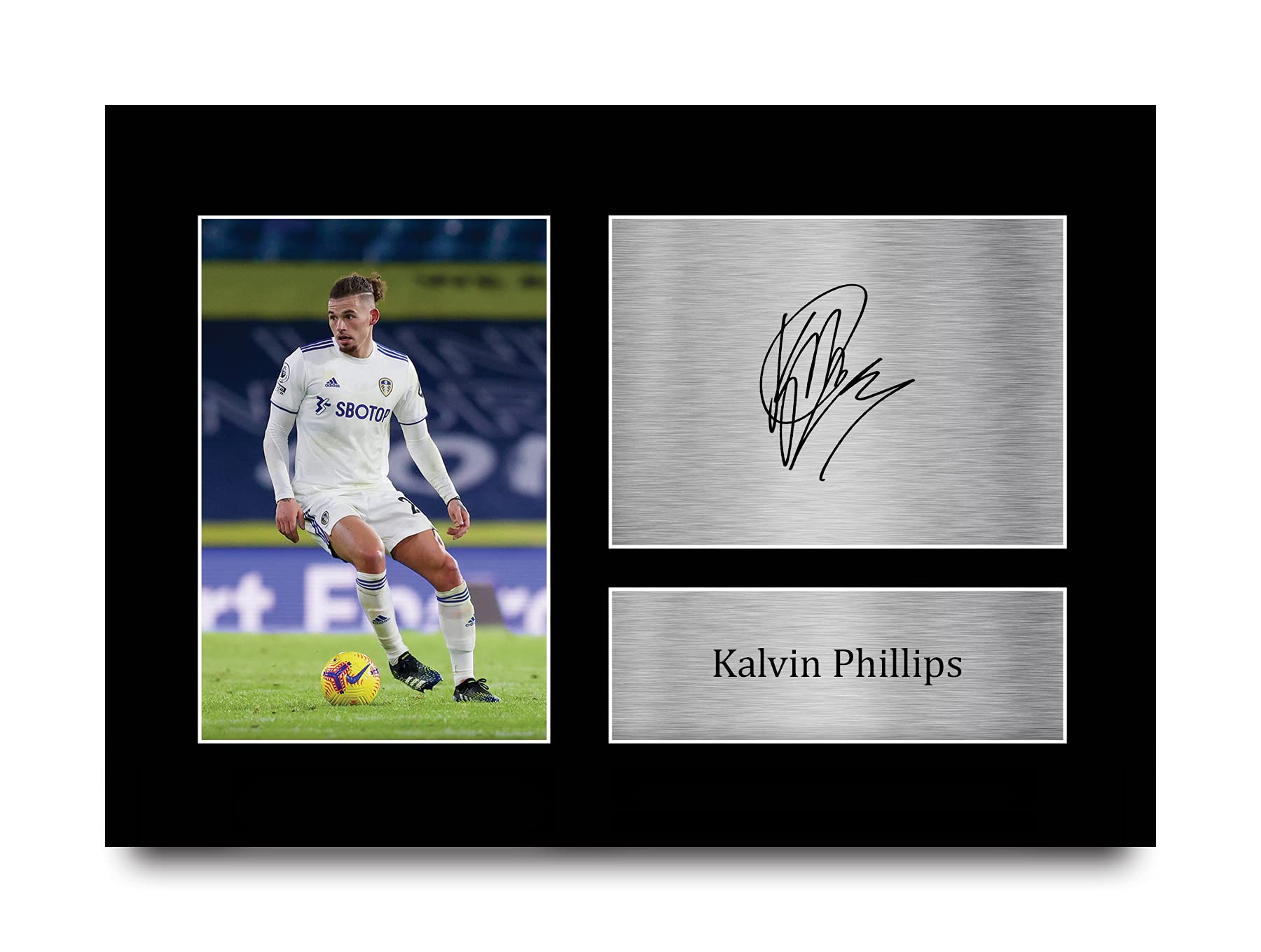 HWC Trading A4 Kalvin Phillips Leeds United Gifts Printed Signed Autograph Picture for Football Fans and Supporters