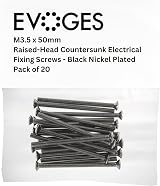 EVOGES M3.5 x 50mm Raised Countersunk Slotted Electrical Screw Pack of 20 Black view 4