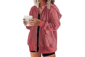 Eytino Womens Plus Size Long Sleeve Zip Up Oversized Casual Hoodies Sweatshirt Jackets with Pockets(1X-5X)