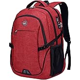 SHRRADOO Anti Theft Laptop Backpack Travel Backpacks with usb Charging Port for Women Men High School College Backpack Computer Bag Fits 17 Inch Laptop,Red