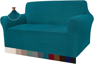 Granbest High Stretch 2 Seater Sofa Cover Blackish Green Jacquard Non Slip