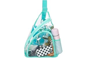 AGSDON Clear Sling Bag Stadium Approved, Small PVC Crossbody Shoulder Backpack, Casual Transparent Daypack for Men Women