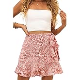 Naggoo Women's Summer Wrap Floral High Waist Ruffle Short Mini Skirts