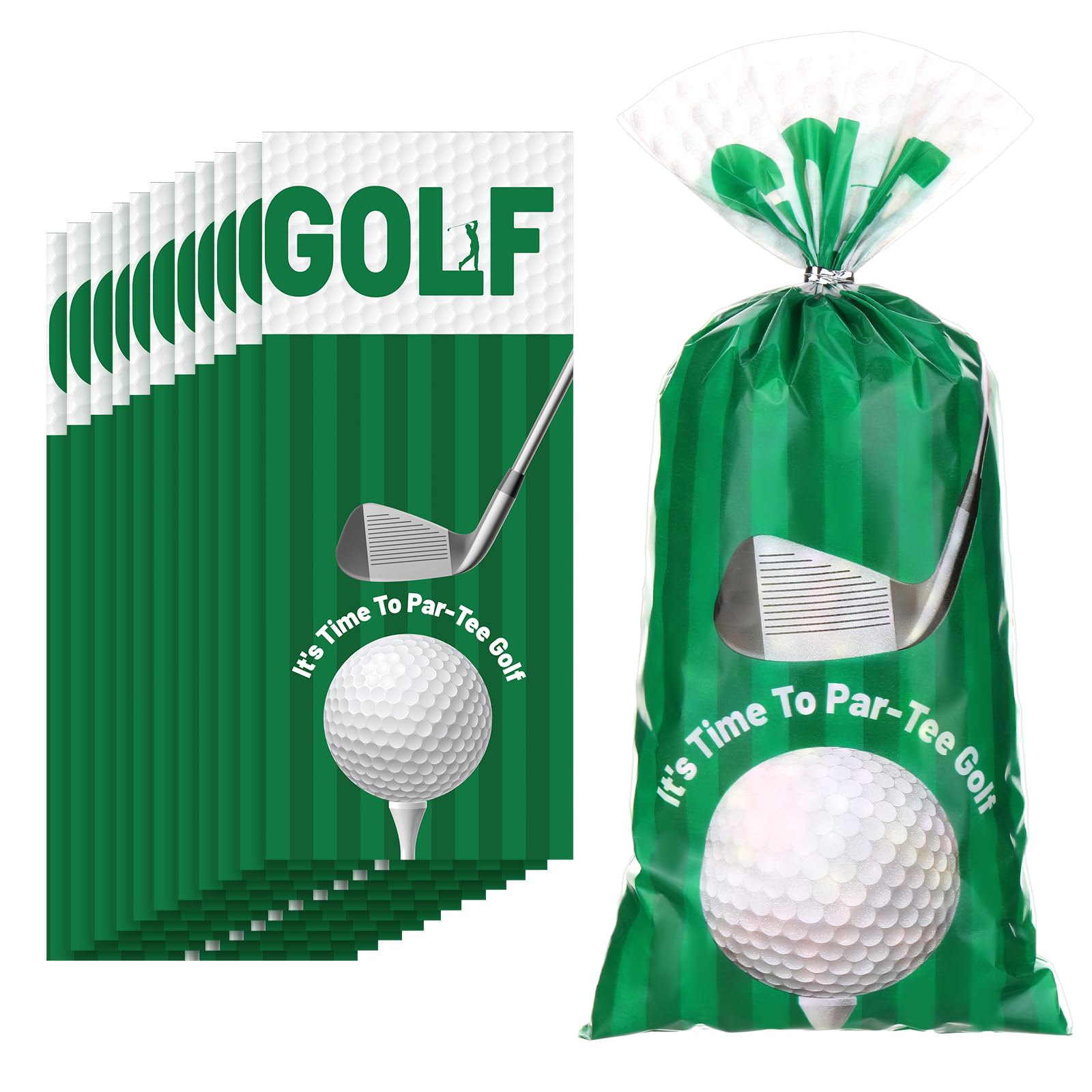 Photo 1 of Jetec 100 Pcs Golf Party Gift Bags Treat Candy Favor Cellophane Goodie Wrapping Bags with Twist Ties Golf Themed Party Decorations Tournament Baby Shower Birthday Supplies