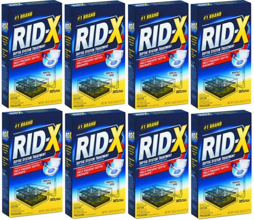 Photo 1 of RID-X Septic Tank Treatment Enzymes, 8 Month Supply Powder (8 Packs x 1 Month Supply), 78.4oz