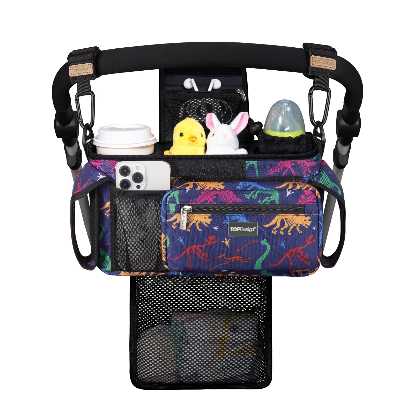Photo 1 of *** only includes bag***
1068743912
TOPDesign Universal Baby Stroller Organizer, Stroller Caddy with Detachable Mesh Bag & Heightened Insulated Cup Holders & Non-Slip Secure Hooks Accessories, Fits Most Strollers (Dino Fossils)