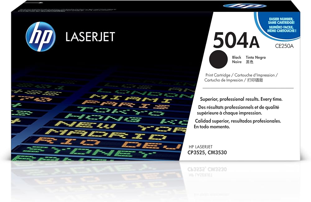 HP CE250A 504A Original Black LaserJet Toner Cartridge 5000 Pages