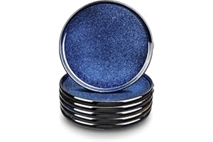 vicrays Ceramic Salad Plates Set - Porcelain 8 Inch Flat Dessert Appetizer Plate for Lunch Home Party Restaurant - Scratch Re
