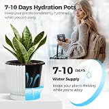 T4U Mini Self Watering Plant Pots 6 Pack 10cm White Plastic Indoor Planters view 4
