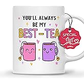 Gossby Friend Coffee Mug - BEST-TEA - Gifts for Best Friend Women - Christmas Friendship Gift for Female Friend - Best Friends Birthday Gift - Besties BFF Gifts - 11oz White Ceramic Cup