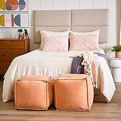 Main + Mesa Square Velvet Pouf