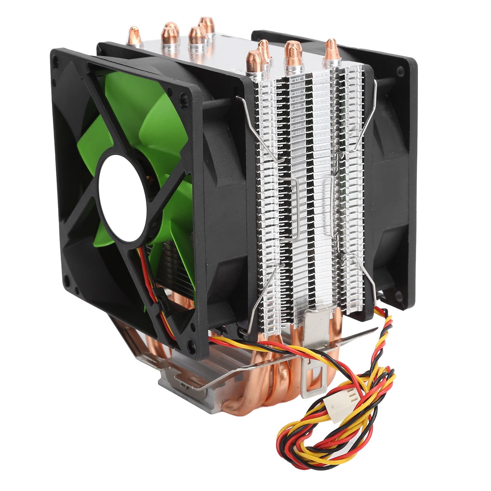 HOUH CPU Cooler, 9cm CPU Air Cooler with 6 Heatpipes and 2 Fans, CPU Cooling Fan 3PIN Double Fan Radiator CPU Fan Fit for Intel LGA775/1155/1156/1366 AMD AM2/AM2+/AM3