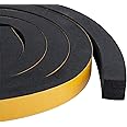 Windows Sealing Tape 2-Pack, 1/2 Inch Wide X 1/2 Inch Thick, Closed Cell Foam Adhesive Rubber Seal Strip (13 Feet Total, 6.5 Feet/Roll)