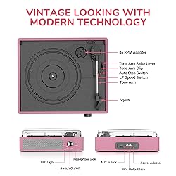 Record Player with Speakers Belt-Driven Vintage