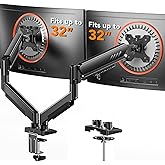 ErGear Dual Monitor Arm, Full Adjustable Monitor Mount for 13–32″ Screens, Fast Install Computer Monitor Stand with Tool-Free VESA Mount, Max Load 19.8 lbs, Max VESA 100x100mm
