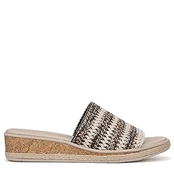 BZees Womens Breezy Slide Sandal Black Raffia 6 W
