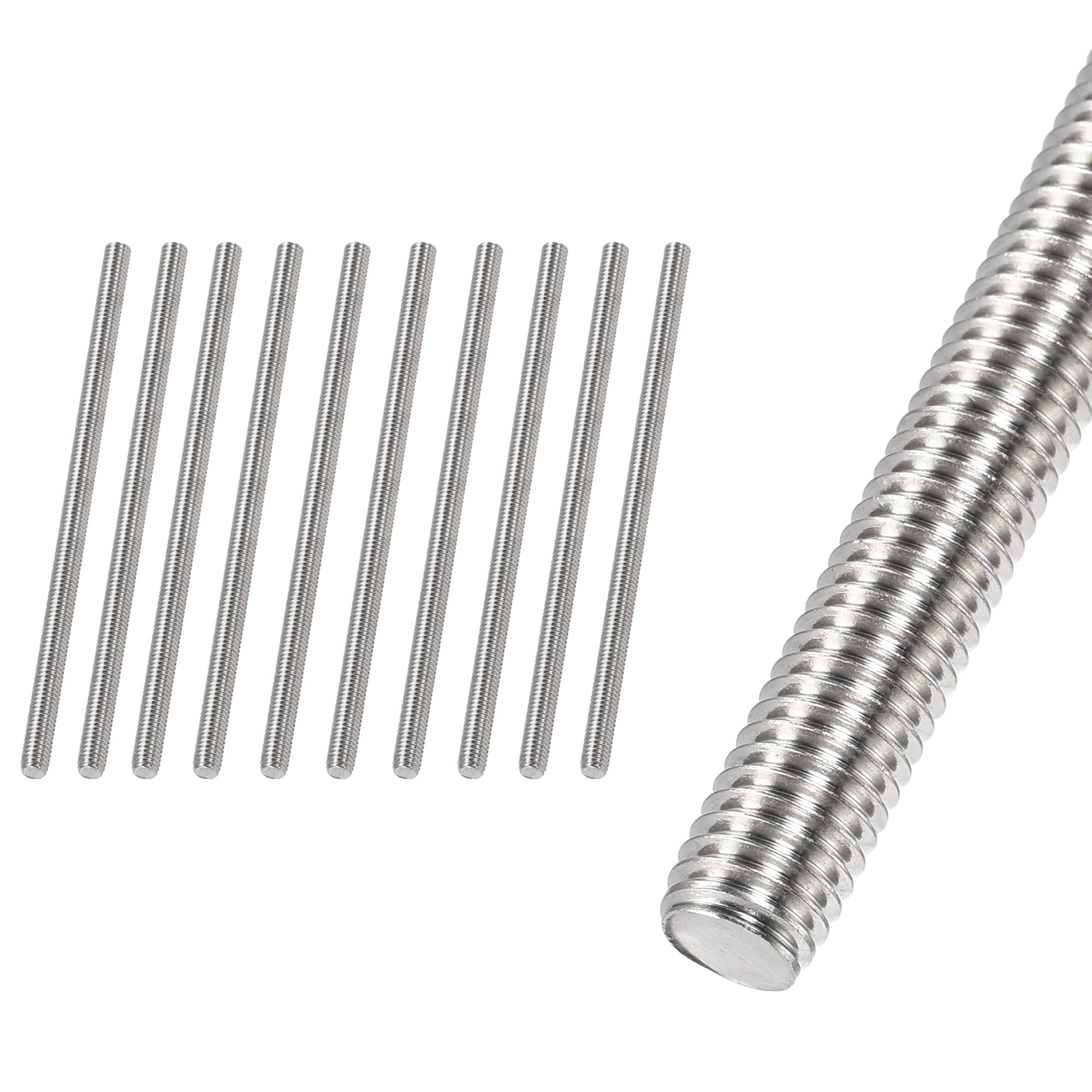 HiPicco M3 x 120mm Fully Threaded Rod & Studs, 304 Stainless Steel Right Hand Threads Rods, M3-0.5 Thread Pitch for Anchor Bolts, Clamps, Hangers and U-Bolts 10pcs
