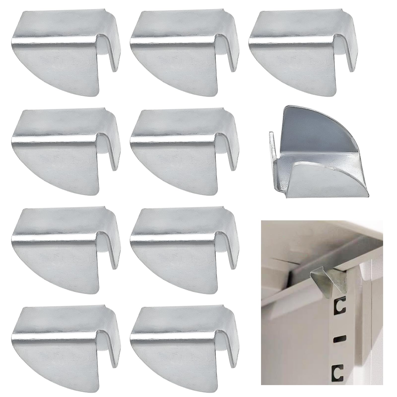 Photo 1 of 15 PCS Shelf Clips Bracket Replacement for Garage Cabinet, Removable Metal Shelf Support Clips Attachment Easy InstallLPNO402909259