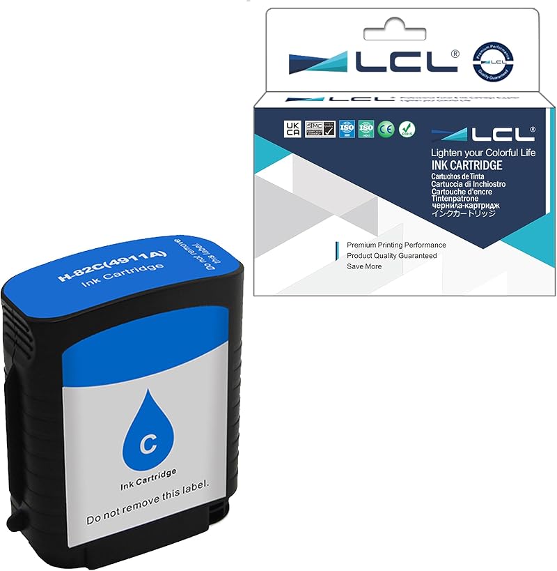LCL Compatible Ink Cartridge 82 C4911A Cyan for HP DesignJet 500 510 800 815 820