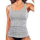 Yonique Women's Tankini Top Only Tummy Control Bathing Suits Top Modest Swim Tank Tops