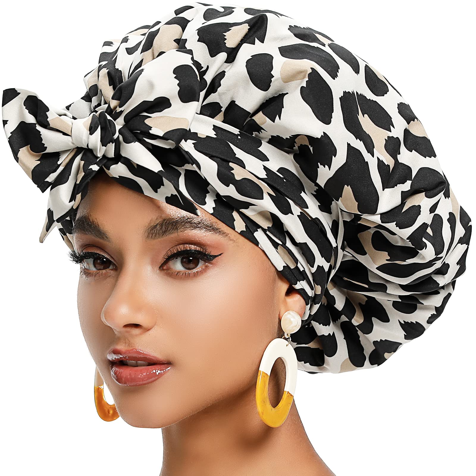 Satin Bonnet for Black Women,Extra Large Silk Bonnet for Curly