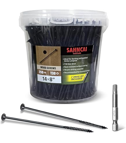 14 X 3 Wood Structural Lag Screws 108Pcs Star Drive Decking Wood Screws, Rust Resistant Tiber - View #5