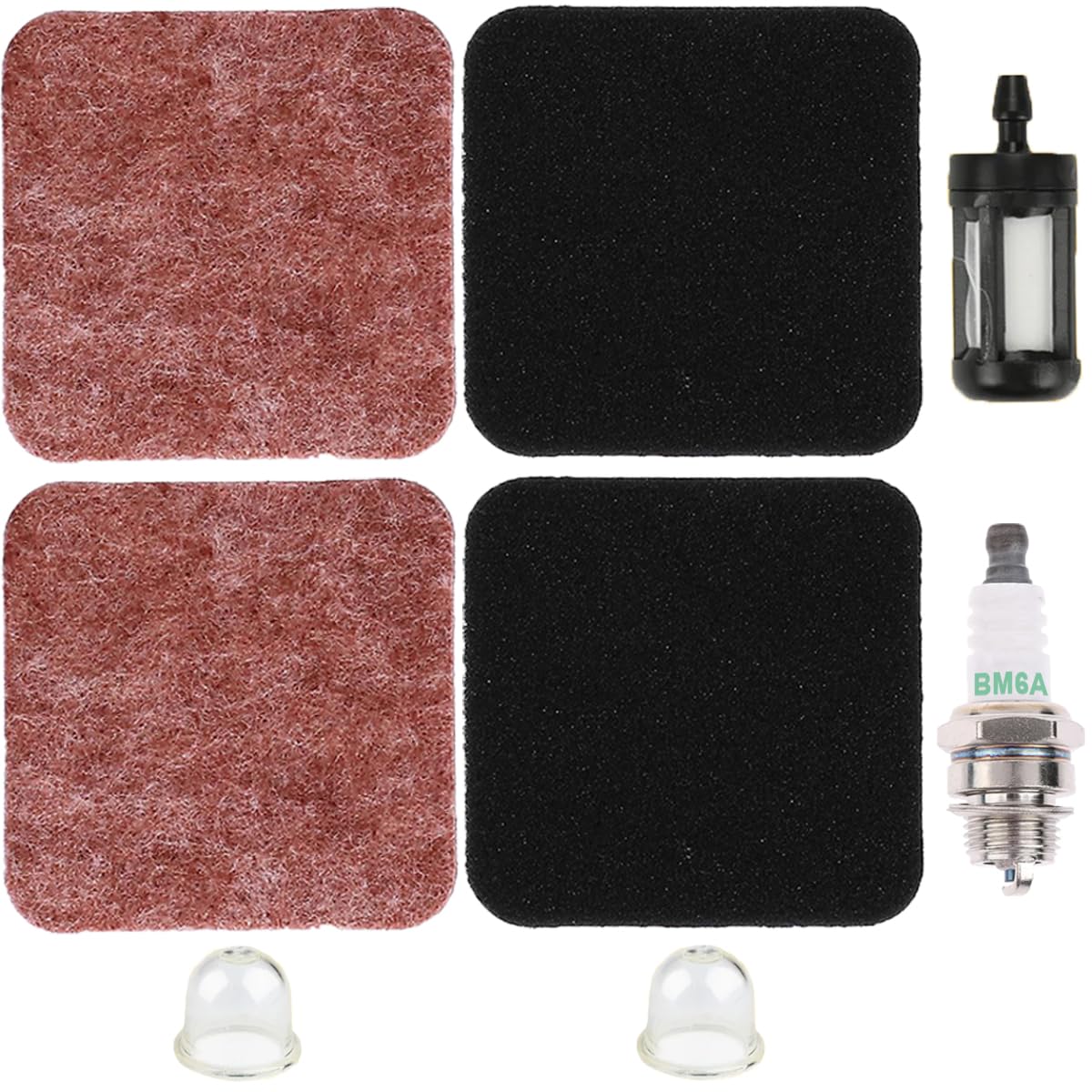 ZAMDOE FS85 Air Filter Kit Replacement for Stihl FS80 FC75 FS75 KM85 HS80 FC85 FS80R FS76 HT75 HS75 HS85 SP85 FS85T SP80 FS85RX String Trimmer Brushcutter with Spark Plug Fuel Fliter Primer Bulb