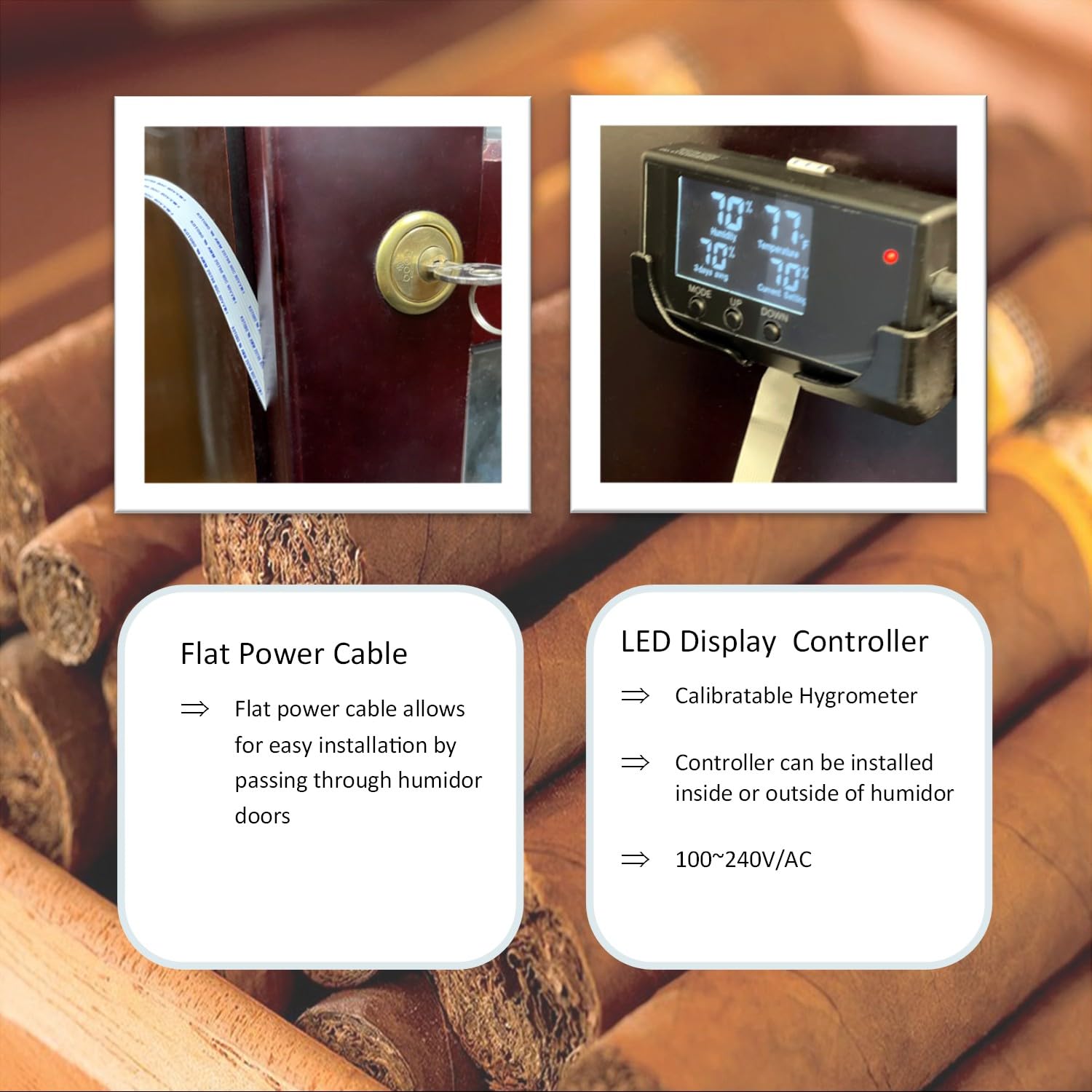 Le Veil Cigar Electronic iCigar Pro Humidifier System for Wooden Humidor Cabinet