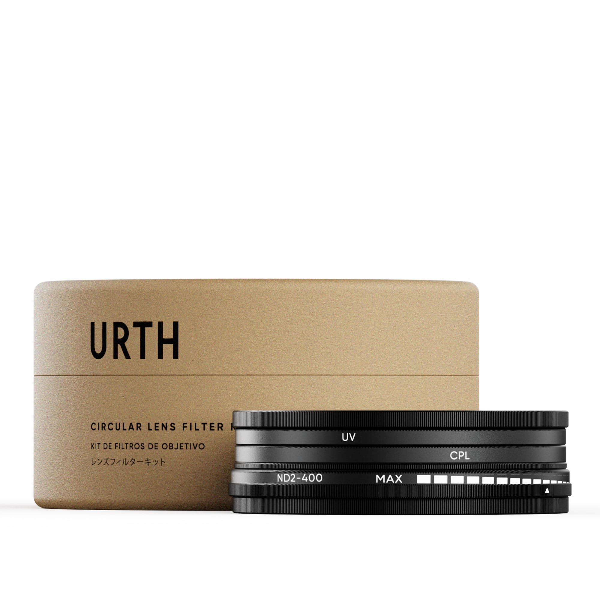 Urth 72mm 3-in-1 Lens Filter Kit — UV, Circular Polarizing (CPL), Variable Neutral Density ND2-400 Multi-Coated Optical Glass, Ultra-Slim Camera Lens Filters