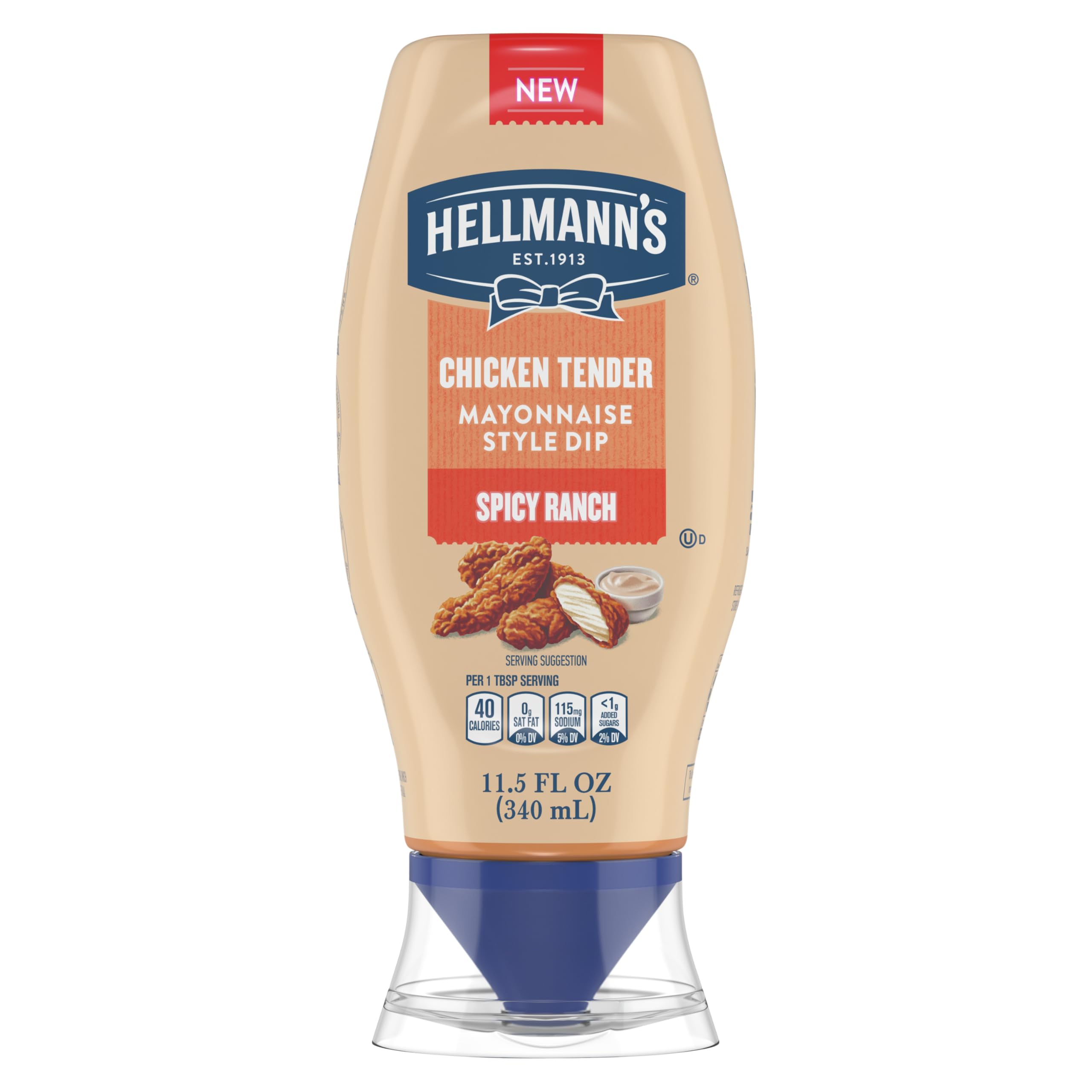 Photo 1 of  3 Hellmann's Spicy Ranch Chicken Tender Mayonnaise Style Dip Spicy Ranch Delicious Flavor No Artificial Flavors 11.5 Fl Oz