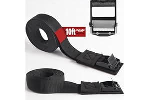 MEYUEWAL 10ft Tie Down Straps, 1 inch Heavy Duty Lashing Straps up to 800lbs, Adjustable Cam Buckle Tie-Down Straps for Motorcycle, Cargo, Trucks,Trailer,Luggage- Black 2 Pack