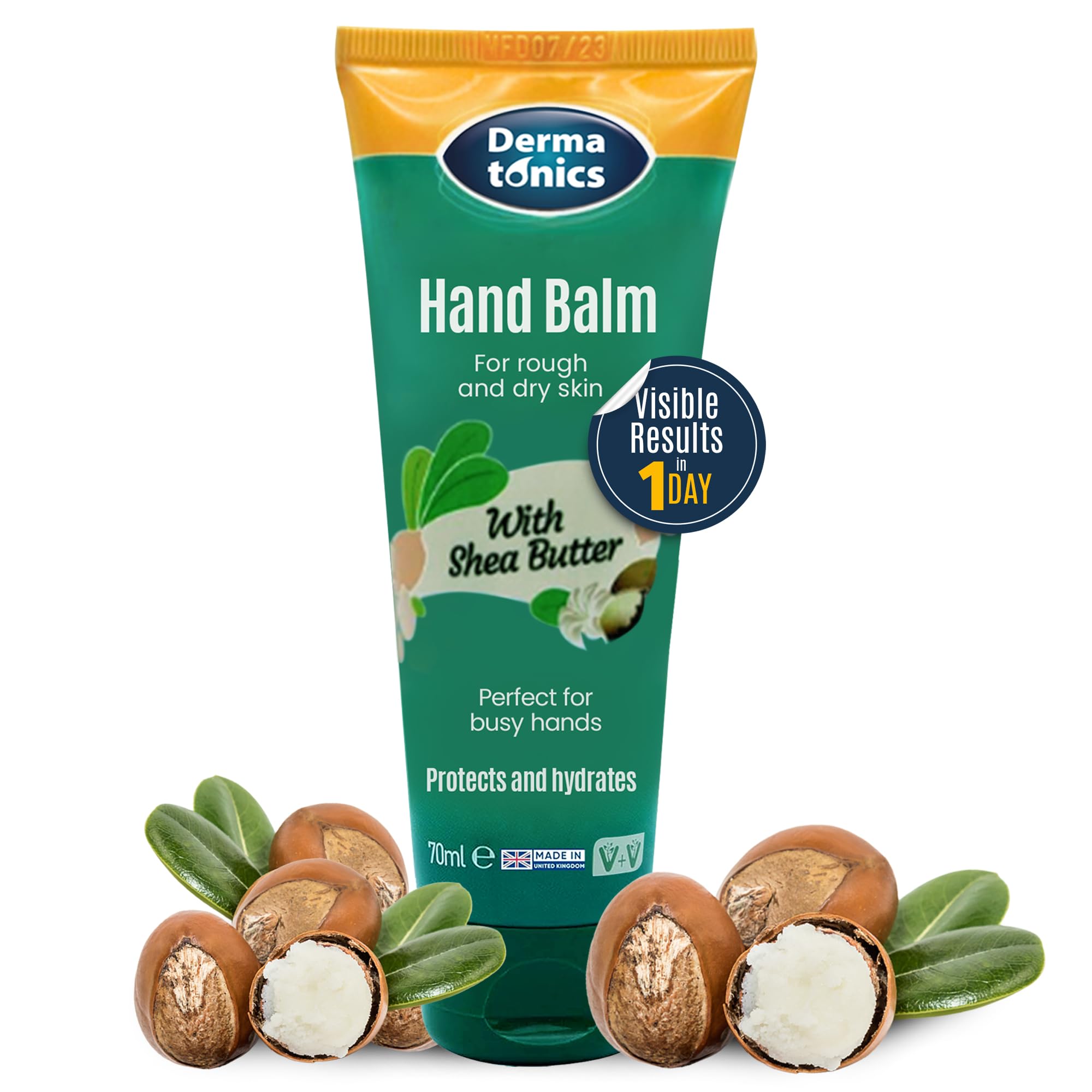 Dermatonics Natural Hand Care Balm | Shea Butter & 10% Urea Formula for Rough, Dry Hands | Suitable for Diabetics | Protects and Hydrates to Reduce Cracking | 70 ml