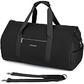 Garment Bags for Travel, Convertible Carry On Garment Weekender Bag Duffel Bag with Shoe Pouch 2 in 1 Hanging Suitcase Suit Travel Bags Duffel Bag for Men Black