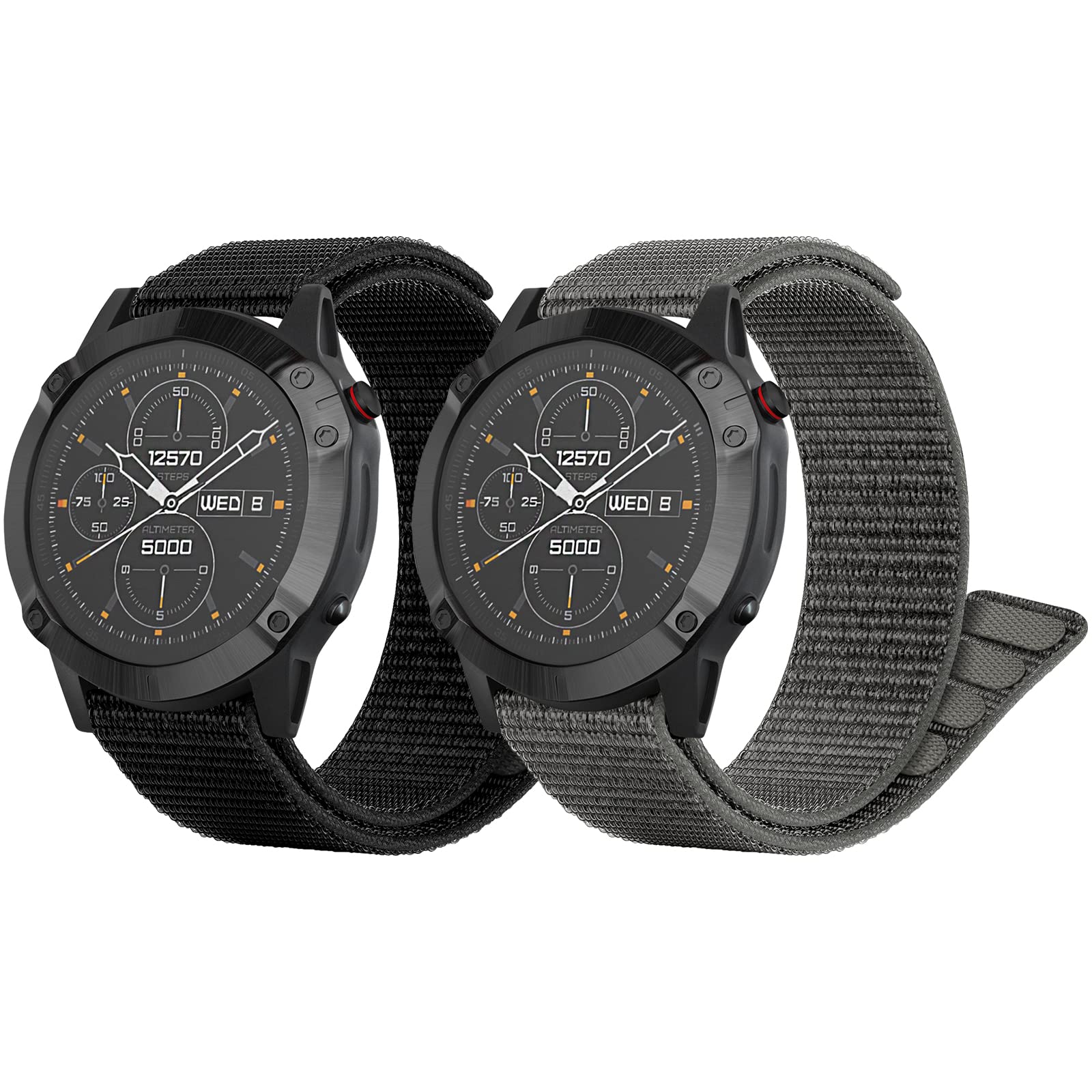 Songsier Fenix 6X Watch Strap -26mm Hook and Loop Nylon Band Strap Replacement Wristband for Fenix 8 51 mm/Fenix 7X / Fenix 6X pro/Fenix 5X /Fenix 5X plus/Fenix 3/ Enduro/Tactix Delta