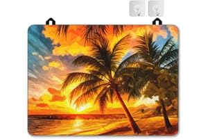 JASAKOO Stove Top Cover for Electric Stove，Beach Palm Sunset Extra Thick Natural Rubber Glass Top Protector, Prevents Scratching, Expands Usable Space 28.5'' x 20.5''