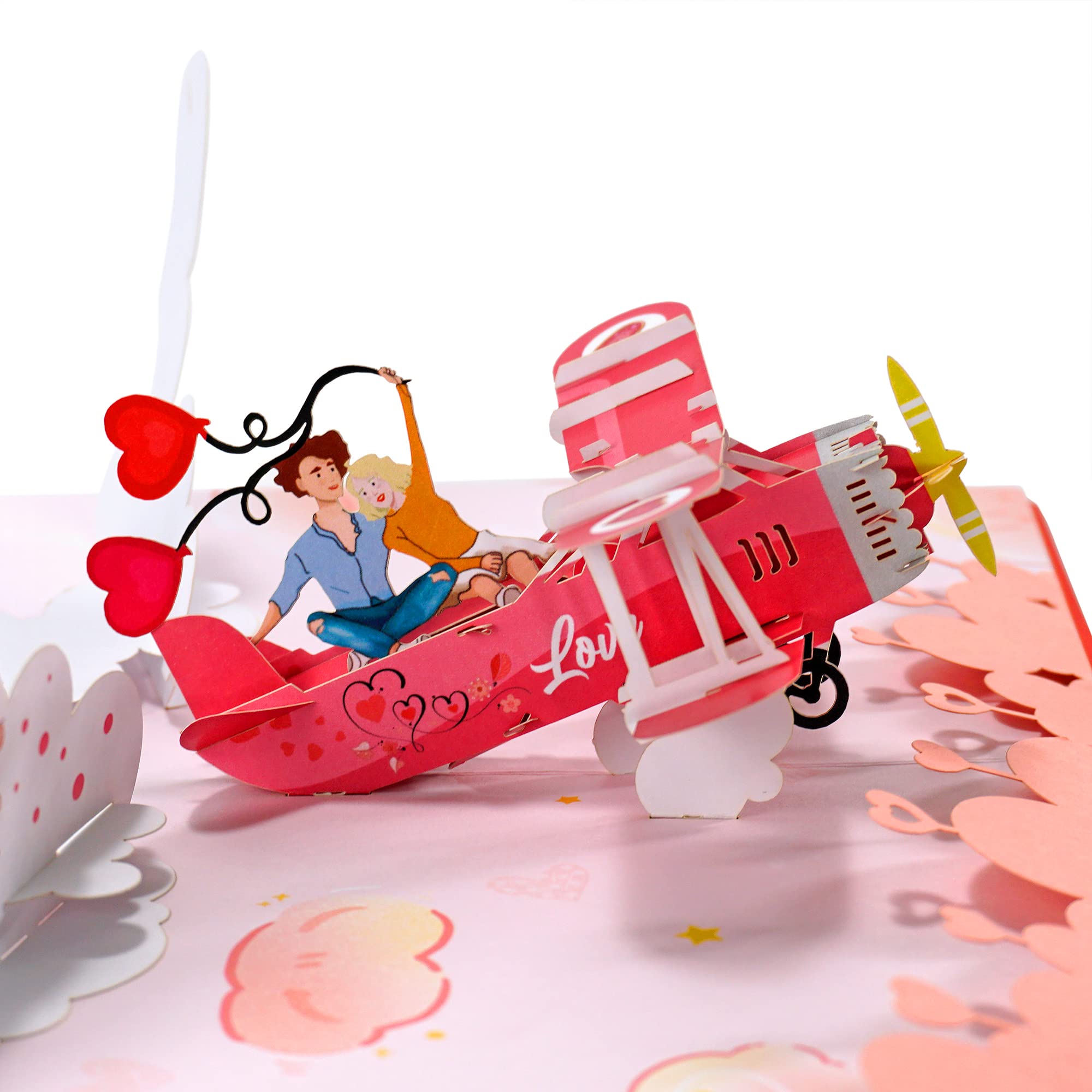 CUTPOPUP Valentines Card Pop Up, Anniversary Card, 3D Romantic Love Cards, Wedding Anniversary Card, Gifts for Her Him Couple Wife Husband Parent (Love Plane) UK