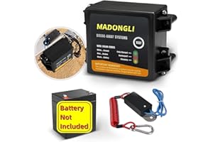 MADONGLI Trailer Brakes Breakaway Kit with Charger ＆ LED Indicator(Kit with 0 Batteries), Side Load Break-Away System with Switch and Replacement 4FT Coiled Cable(Battery Not Included)