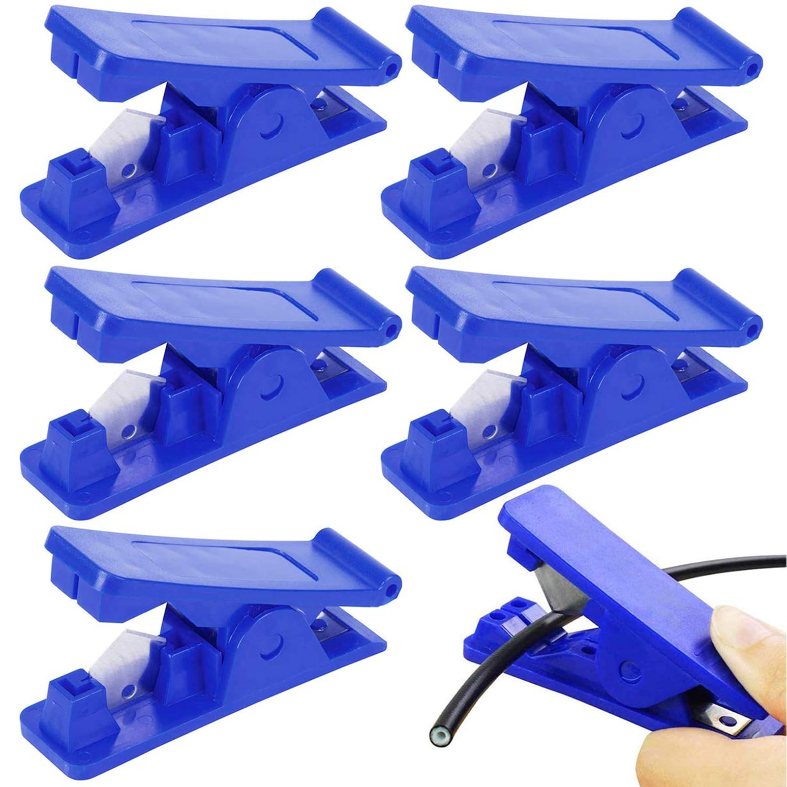Tube Cutter Plastic,RoadLoo 6Pcs Economical Pipe Cutters Portable PU Nylon Pipe Durable Waterproof Tube Hose Cutter Soft Rubber Silicone Tubing Cutting Tools Blue Cut Up Scissors for Pipe Hose