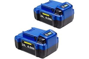 DTK Replacement for Kobalt 24V Battery 6.5Ah Lithium Ion Batteries KB624-03 KB524-03 KB424-03 KB224-03 KB124-03 Compatible with Kobalt 24V Cordless Tool（2Pack）