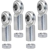 3/8"-24 Rod End Bearing Heim Joints, RH Female Thread, 3/8" Bore-4Pcs | Stainless,Right Hand, Includes Jam Nuts
