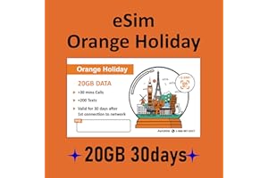 ROAMING SAVER Orange Holiday Europe Prepaid eSIM 20GB Internet Data | 30 Days-Use | Data tethering Allowed | 30min & 200 SMS from Europe to Any Country Worldwide