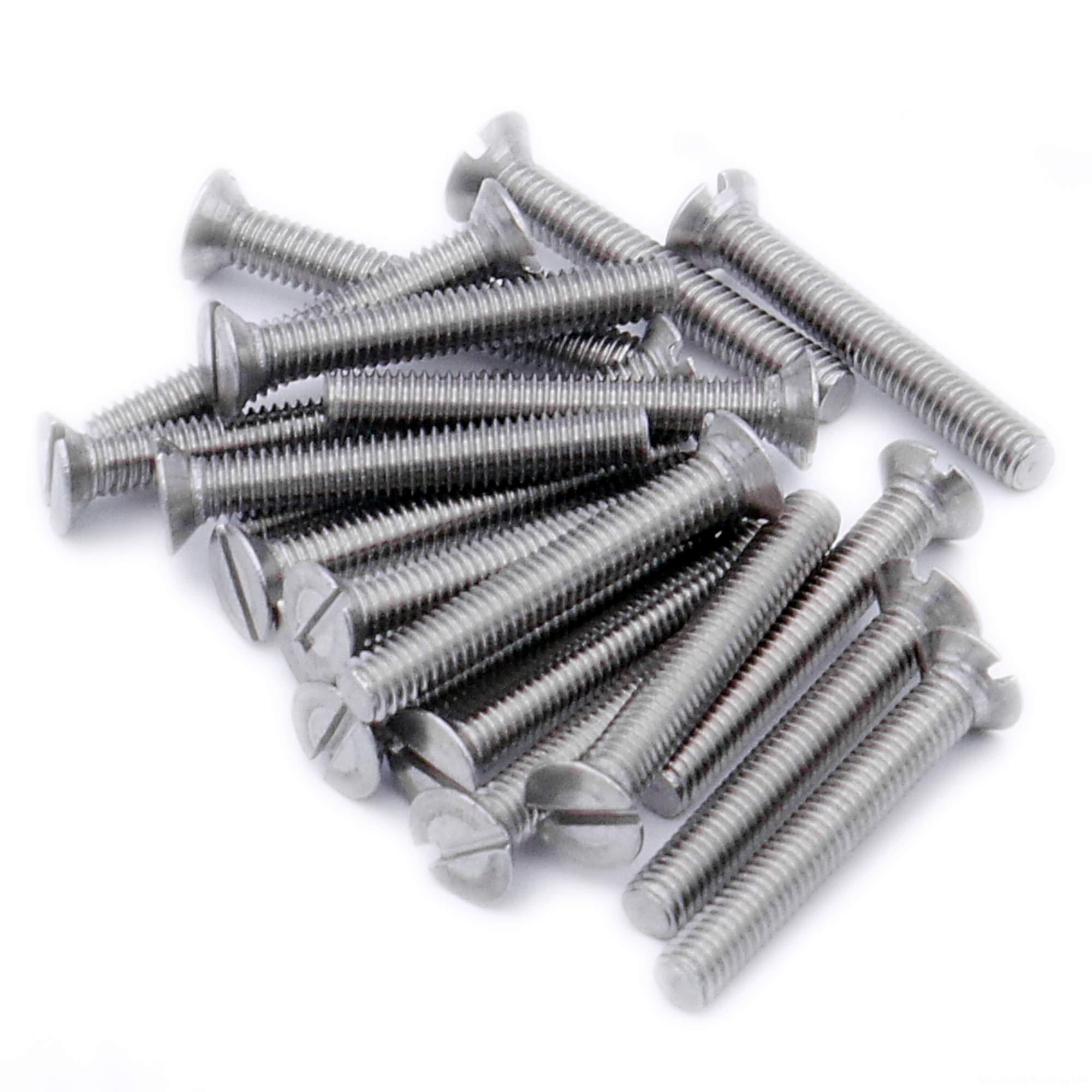 M3 (3mm x 35mm) Slot Countersunk Machine Screw (Bolt) - Stainless Steel (A2) (Pack of 20)