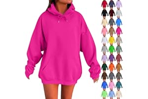 BAOQIN Hoodies for Women Long Sleeve Drawstring Hooded Sweatshirts Womens Fall Winter Plain Oversized Hoodie With Pockets
