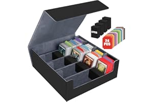 AOBOPLE 3200+ Trading Card Storage Box,Deck Box PU Leather Commander Card Storage Box for Magic Commander YugiOh TCG TGG Spor