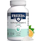 FREEDA Buffered Vitamin C Powder – Gentle On Stomach Vitamin C, Non-Acidic, Vegan, Kosher, Sugar-Free, for Immune Support and Seasonal Wellness– 5 oz