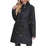 Raincoat Women, Fahsyee Rain Jacket Waterproof Raincoat Hooded Windbreaker Outdoor Long Active
