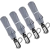 TradMall 4 Pack Travel Umbrella Windproof Portable 46 Inches Large Canopy Ergonomic Handle Auto Open & Close