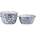Golden Rabbit Enamelware - Set of 4-3cup Salad Bowls (Grey Swirl)