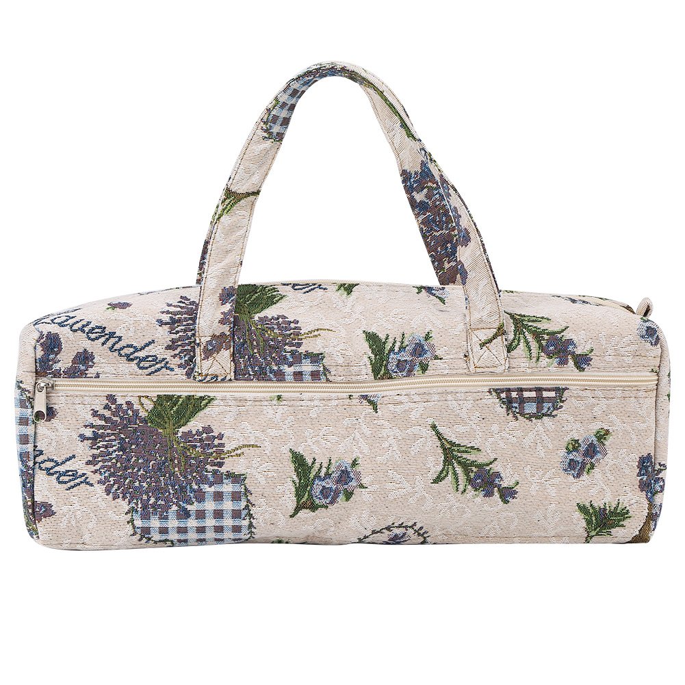 Waterproof Knitting Bag Yarn Organizer Durable Storage for Sewing Needles Craft Supplies Portable Travel Case with Floral Design